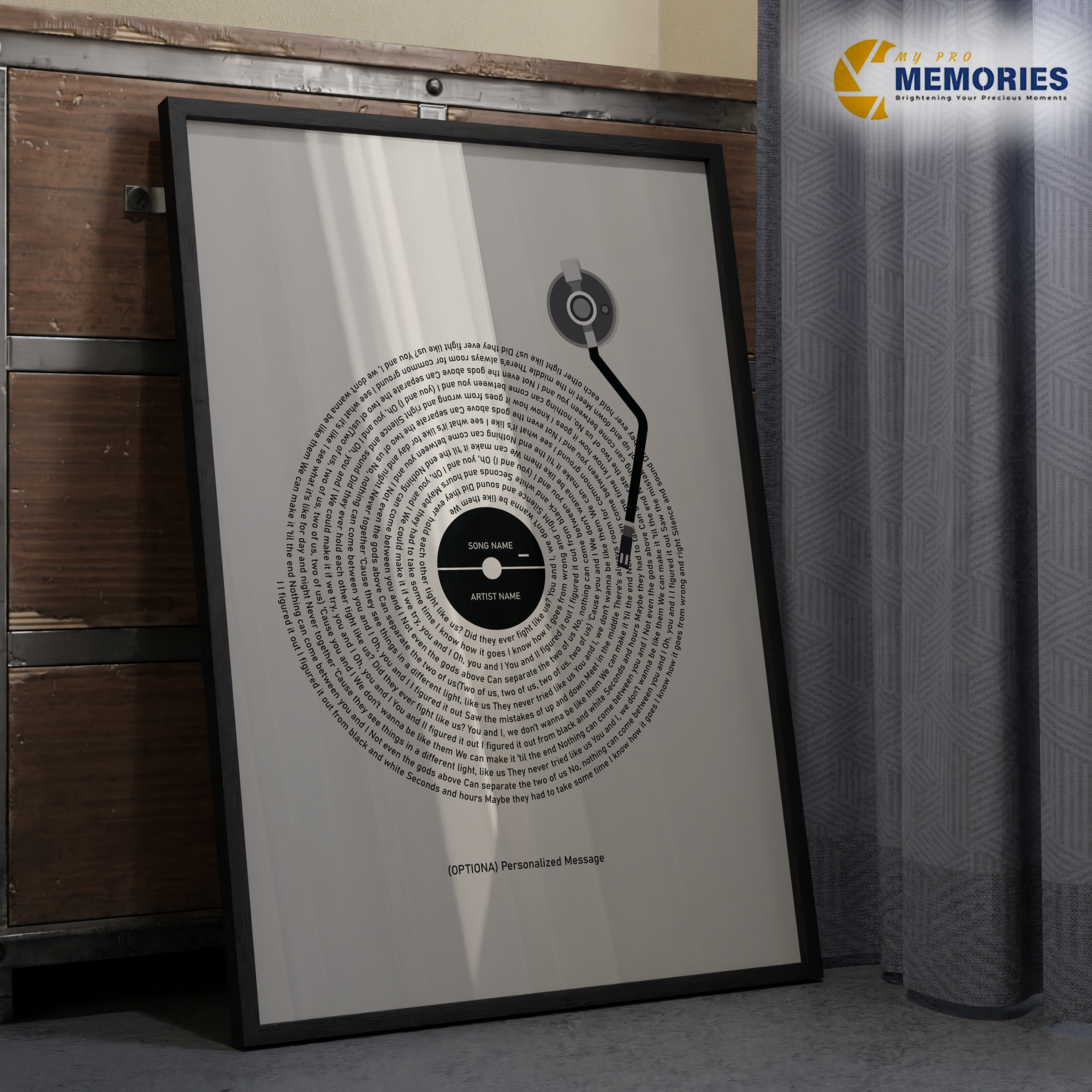 Custom Vinyl Record Lyric Poster – Framed Song Wall Art